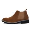 Botas Chelsea de Couro de Cano Alto Masculinas C510: Botas Curtas de Camurça Outono/Inverno, Slip-On, Casuais, Tamanho Grande, Forradas a Algodão.