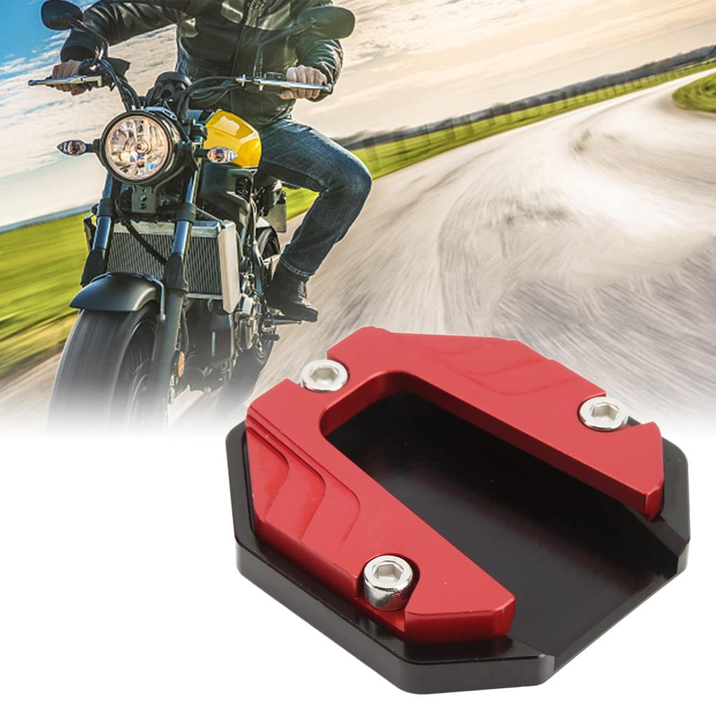 Motorcycle Universal Side Stand Side Stand Extender Aluminum Alloy Plate Dress Up Parts (Red)