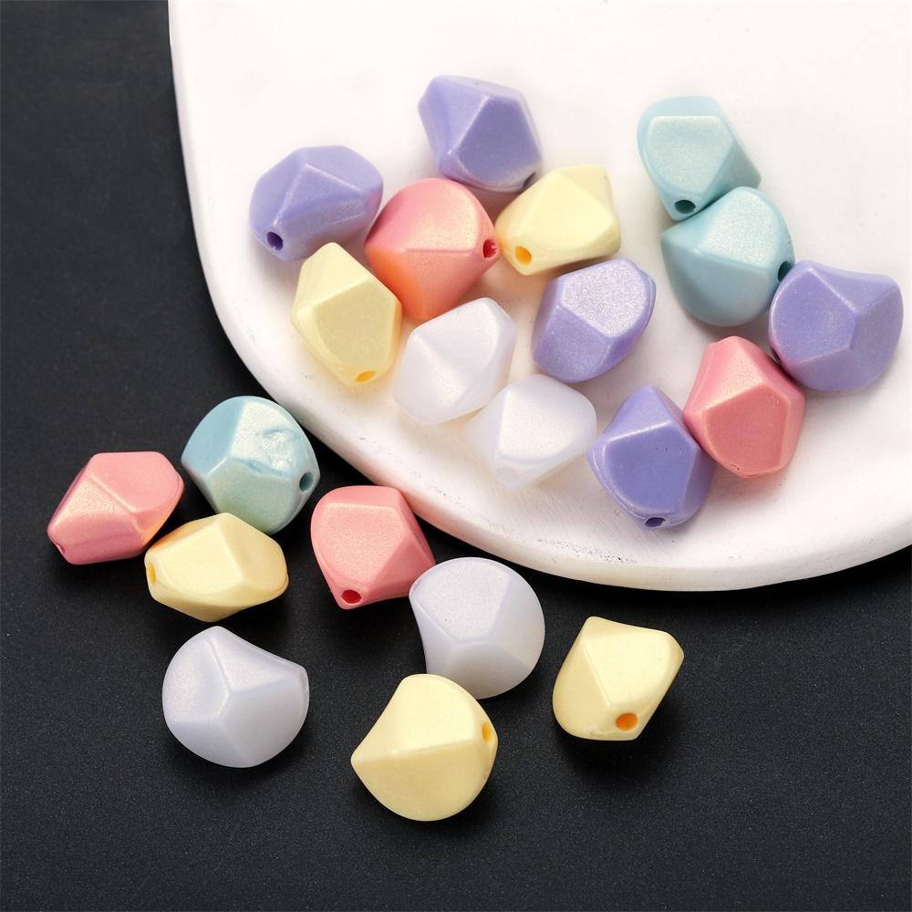 20pcs/lot Multicolour Acrylic Polyhedral Shaped Beads Loose Bead Handmake Bracelet Necklace For DIY Jewelry Making Accessories