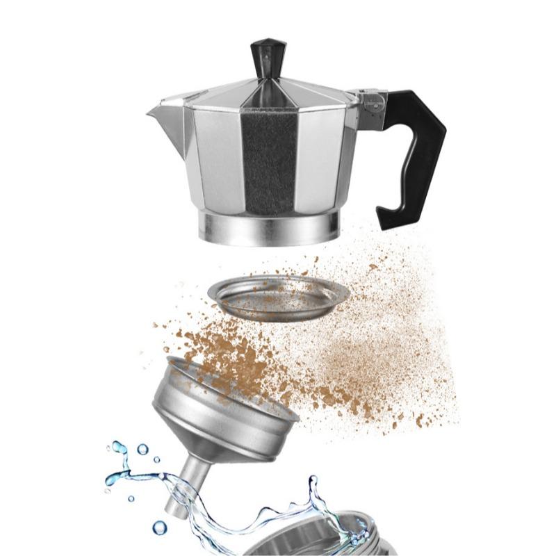 Aluminum Mocha Pot for Household Kitchen Espresso Machine Octagonal Mocha Pot