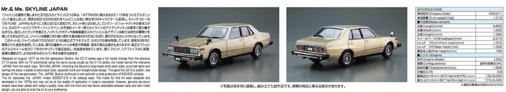 Aoshima Bunka Kyozai Scale Model Car Series 54 Nissan HGC211 Skyline 1979 Plastic Model 1/24 No. 2000GT-E/S