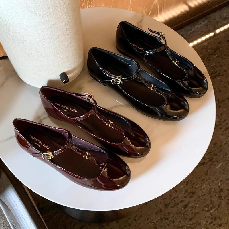 Retro Round-toed Versatile Flat Shoes for Women's Single Shoes