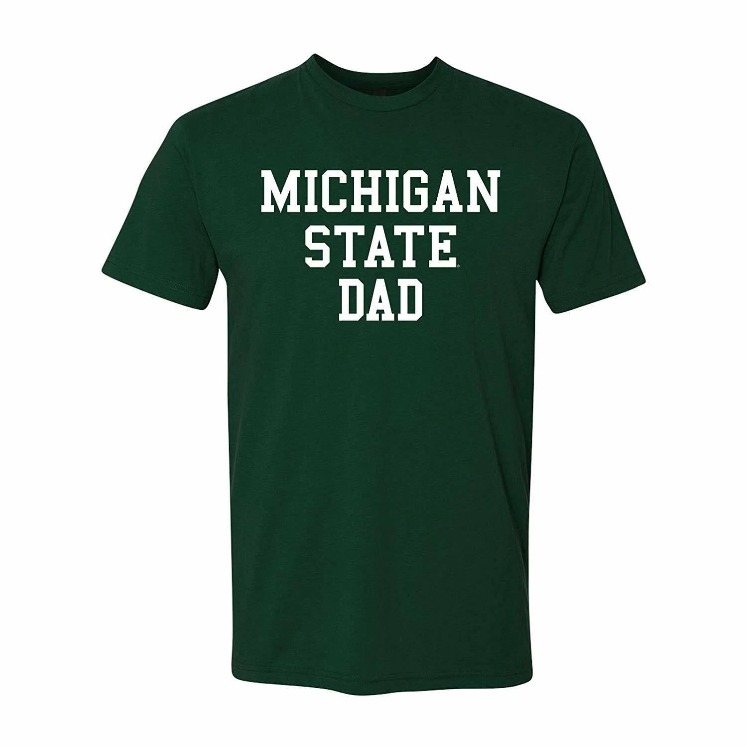 Michigan State Spartans Dad Basic Block Premium NLA T Shirt - Forest 4XL
