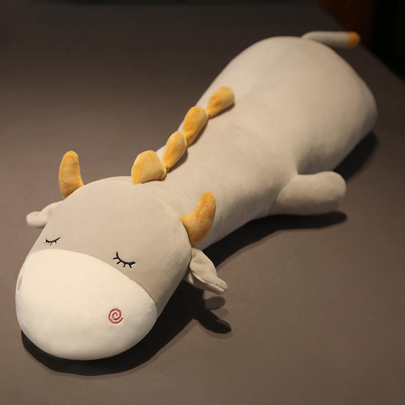 

80-160cm Long Sleeping Sheep Lamb Plush Toy Pillow Stuffed Animal Cow Hippo Pillow Home Decor Present for Girl School Nap Pillow 80cm