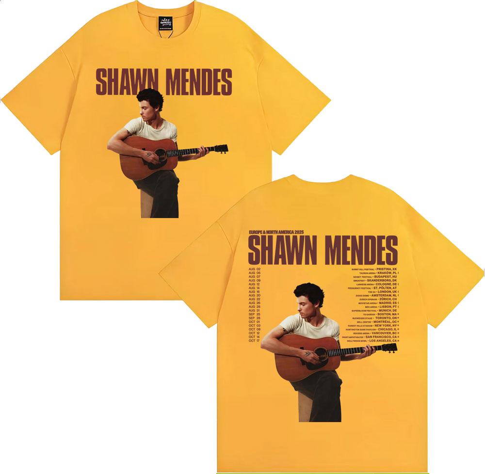 

Singer Shawn Mendes on The Road Again Tour 2025 Graphic T-shirts Men s Fashion Hip Hop Street T Shirt Casual Cozy Cotton T-shirt XL