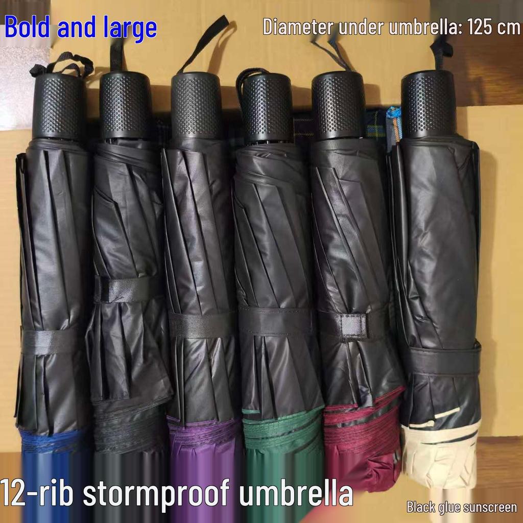 UV Protection Folding Umbrella with Black Glue Sunshade for Students - Dual-Use for Rain and Shine