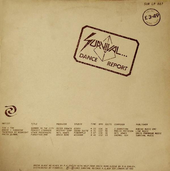 

LP Record VARIOUS Survival... Dance Report SURLP007 Survival Record 1983 UK Dance Electronica Used