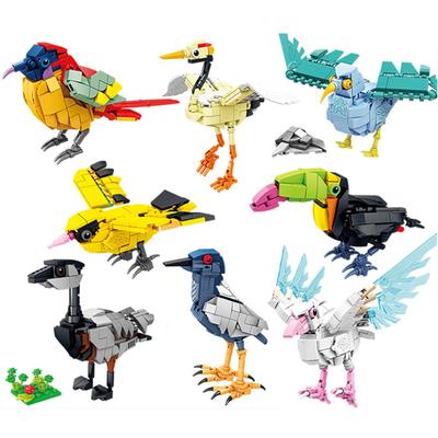 MOC Cartoon Animals Building Blocks Cute Crow Seagull Oriole Model Home Decoration Puzzle Assemble Toys For Kid Gifts