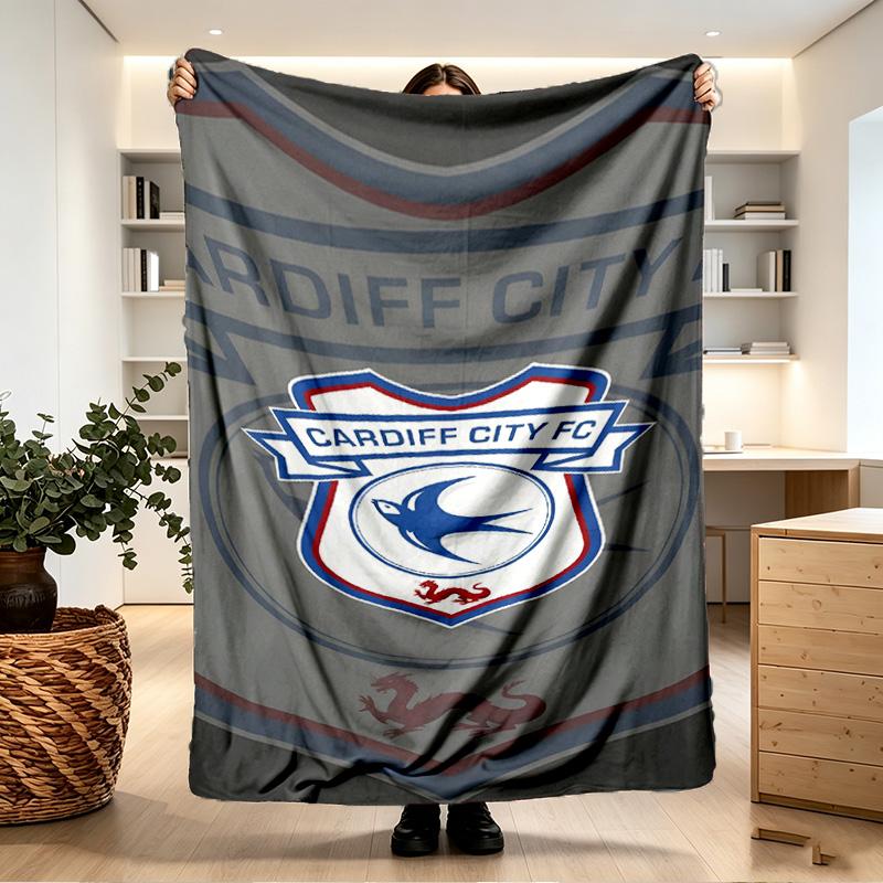 Cardiff City FC Print Blanket - Soft & Comfortable, for Bedroom, Travel, Sofa, Home Decoration - Birthday Christmas Gift for Friend