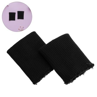 1 pár trubičkových žebrovaných manžet na výměnu Strečová pletená látka na rukávy Bunda Sportovní oblečení DIY šití Černé elastické manžety Oblečení Žebrování