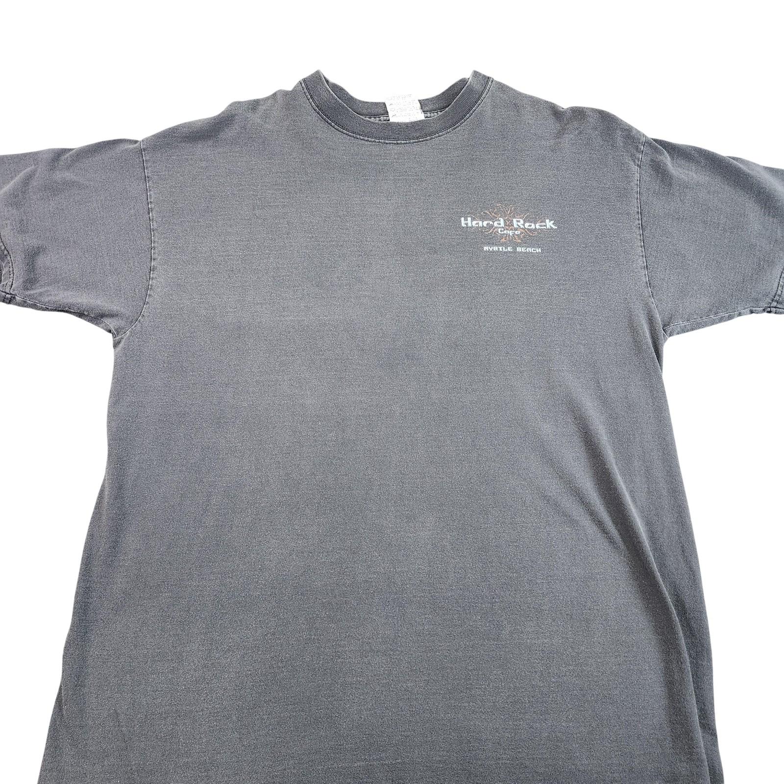Hard Rock Cafe Shirt Mens XL Gray Myrtle Beach Guitar Graphic Tee Double Sided Unisex T-Shirt M
