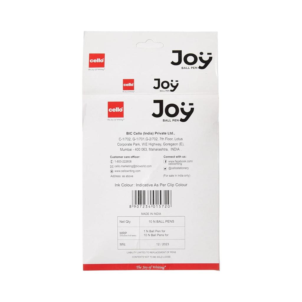 Joy RT Blue Ball Pen Set Of 1 X 10pcs For Smooth Everyday Writing Office School Home Use Retractable Body Lightweight Design