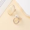 Shell Jewelry Ring Copper Plated White K Opening Adjustable For Fashion Fans