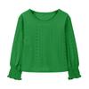 Children's Round-neck Pullover Long-sleeved Hollowed-out Girls' T-shirt Top