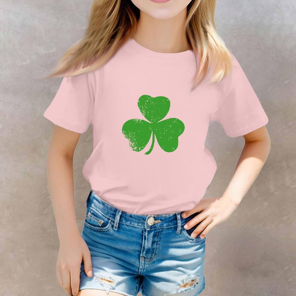 St. Patrick's Day Toddler Girl Boy T-Shirts Kids Top Boys And Girls Printed Short Sleeved T-shirt
