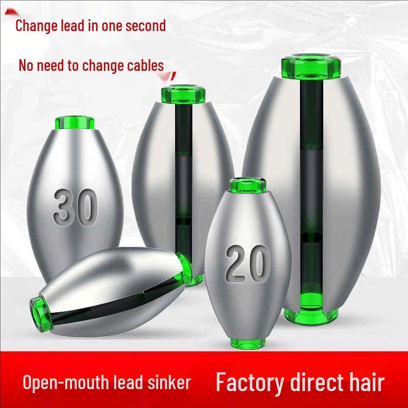 Japanese Hollow Olive-Shaped Lead Sinkers for Raft Fishing - Bridge Valve Accessories for Quick Bites & Long Casts