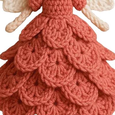 Crochet Christmas Angel Ornament Craft Set For Beginner Adult Handmade Craft Include Step-by-Step Instruction Hook Yarn