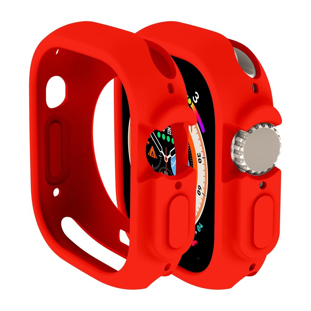 Soft Silicone Case for Apple Watch9 8 Ultra 49MM 45mm Cover Protection For iWatch series 7 6 5 4 SE 40 44 41mm Bumper