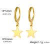 Moon Star Drop Earrings for Women Gold Stainless Steel Hoop Earrings Simple Fashion Jewelry Gift