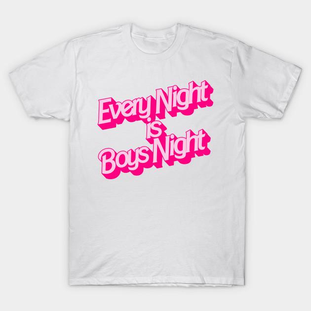 Men Black Print T-shirt Every Night Is Boys Night No-Cut Transfer Paper Print Cotton Tshirt M белый