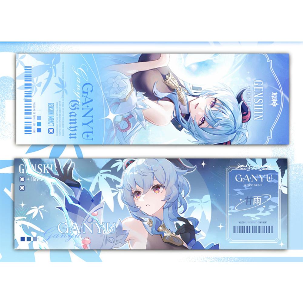 Genshin Impact Collection Karty Hry Záložka Furina Neuvillette Wriothesley Laser Oboustranná vstupenka Anime Tarotová karta Dárek