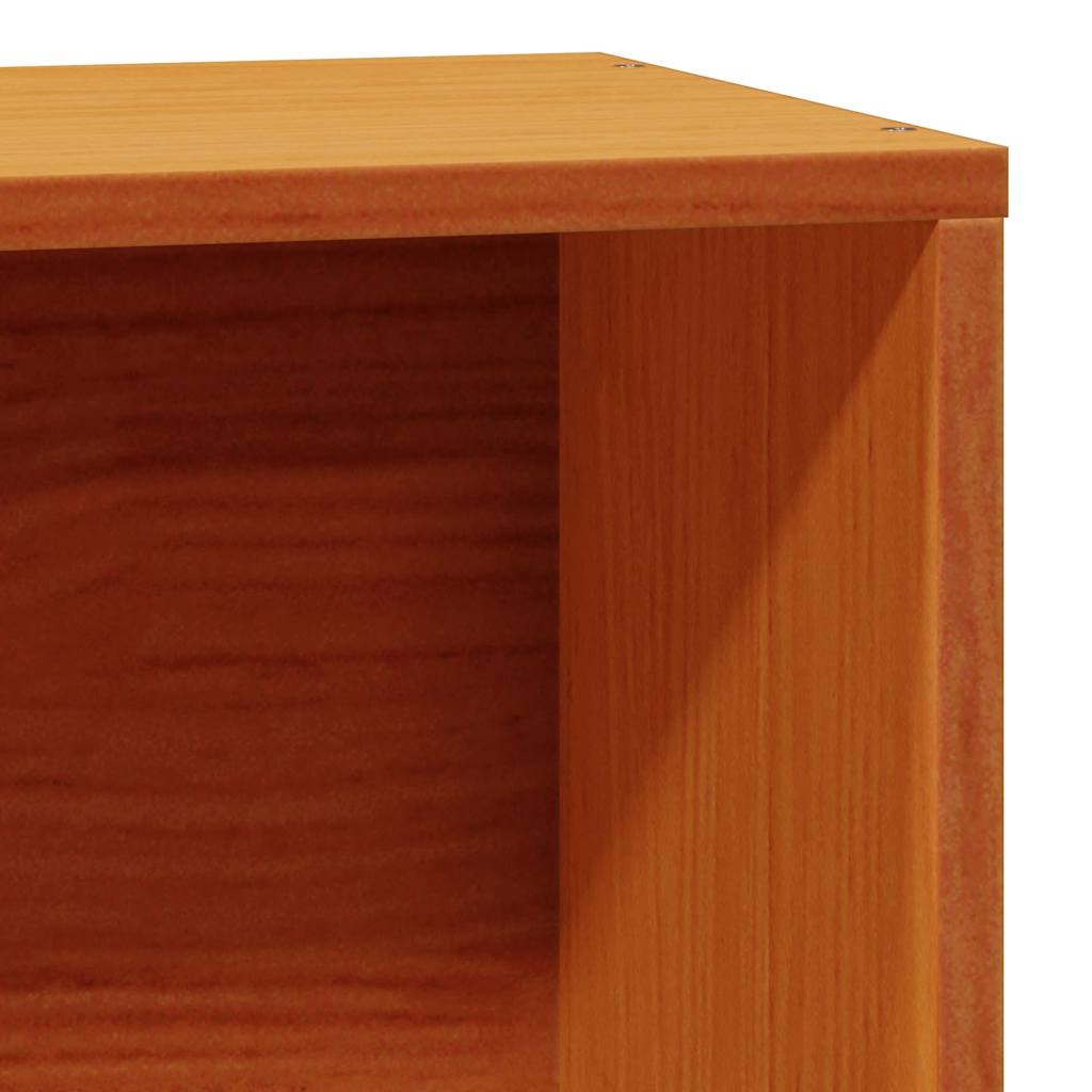 Solid Wood Bed with Shelf Without Mattress Wax Brown 100 x 200 cm