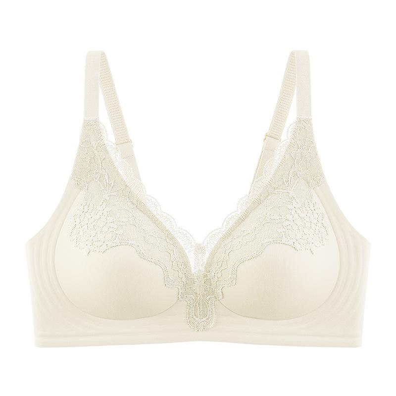 Wireless Push Up Bra Sexy Back Support Lace Trim Breathable Comfort Underwear