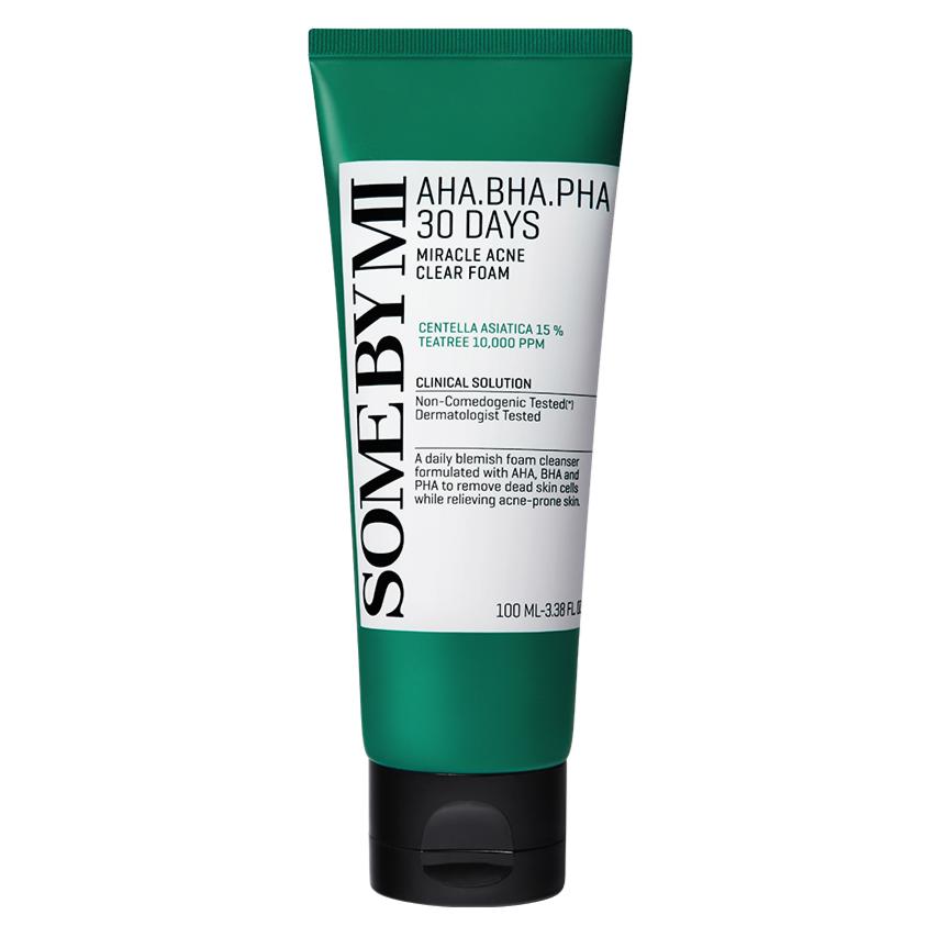 

Some By Mi AHA BHA PHA 30 Days Miracle Acne Clear Foam – Очищающее и успокаивающее средство для умывания, корейское