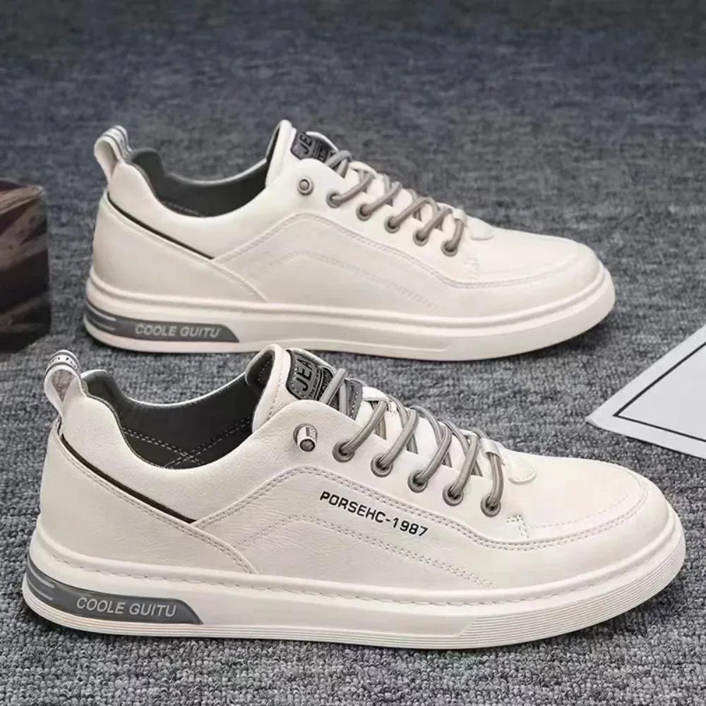 New Trendy Versatile Cloth Shoes Men's Spring New Breathable White Shoes Men's Sports and Leisure Board Shoes Trendy Shoes