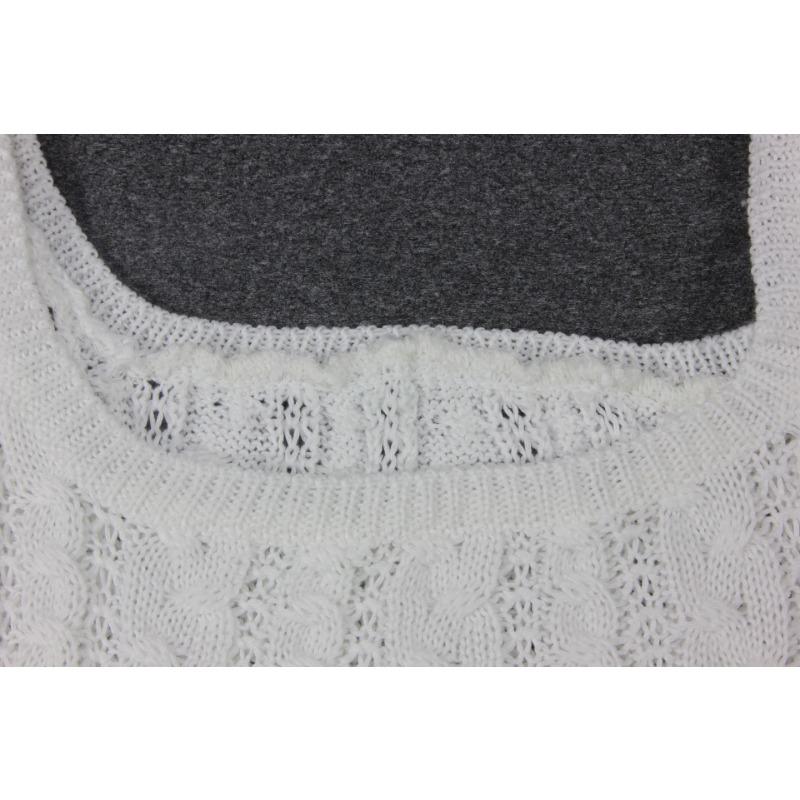 Σέξι φόρεμα με στενή γραμμή, λευκό πουλόβερ με τιράντες και φούστα που τυλίγεται στους γοφούς, φθινόπωρο/χειμώνας