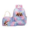 Demon Hunters Three-Piece Children'S School Bag Large Capacity 3D Digital Color Printing Kindergarten School Bag Meal Bag Pencil Bag