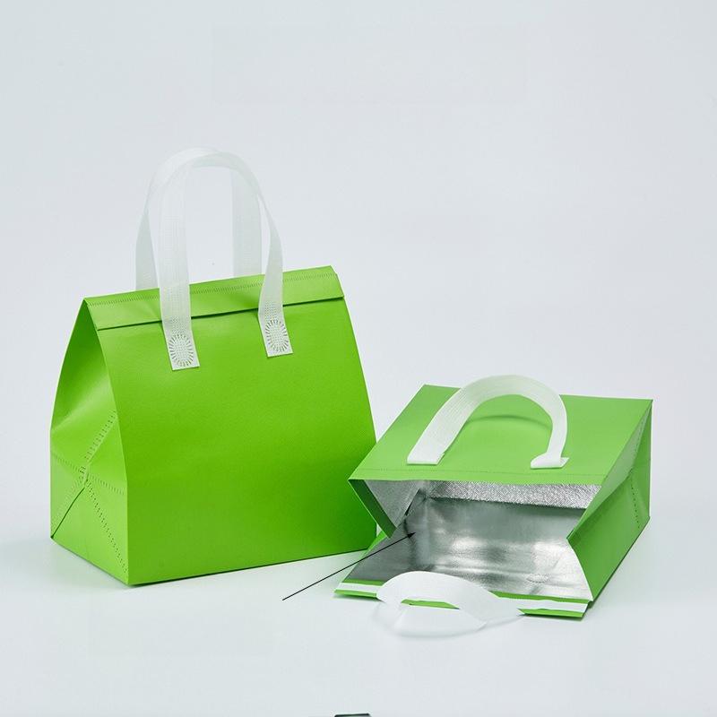 Non-woven Insulation Tote Bag Portable Cake Dessert for Drinks Package Cold Delivery Pouchs Takeout Aluminum Foil Bags Suitable for Picnicking Camping