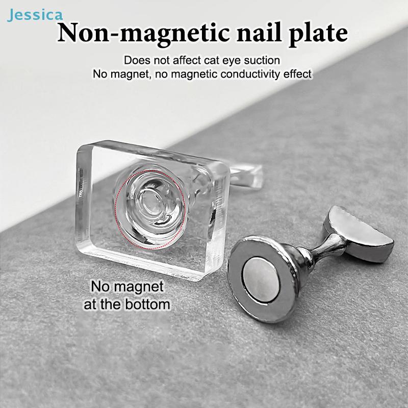Non-Magnetic Nail Art Gem Holders - Clear Acrylic Stands for Cat Eye Rhinestones & Nail Decor