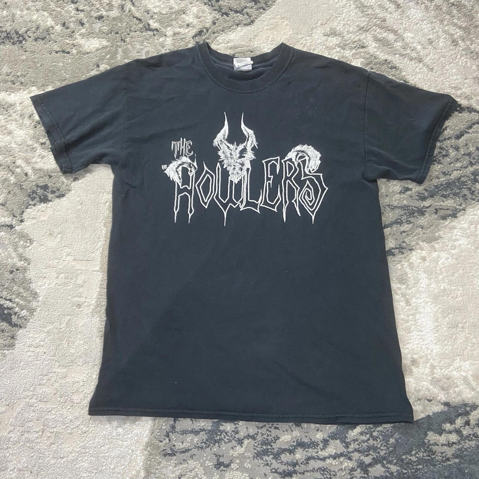 Y2K Grunge The Howlers 00s Tour Band Black T-Shirt, Men’s Sz Medium Skulls/emo XL