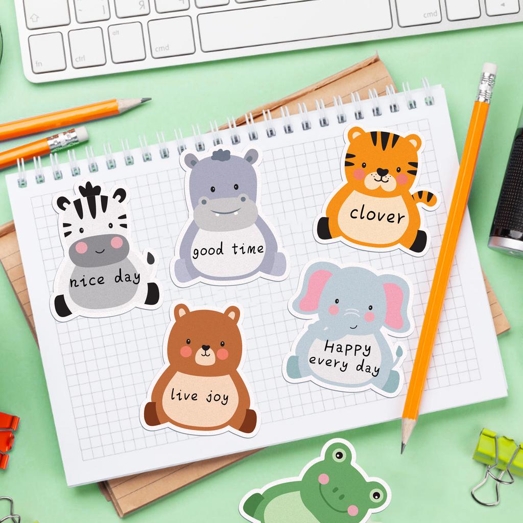 240Pages Cartoon Jungle Animal Memo Pads Set Refrigerator Sticky Notes Stationery Label Notepad Self-Adhesive Memo Book Supplies