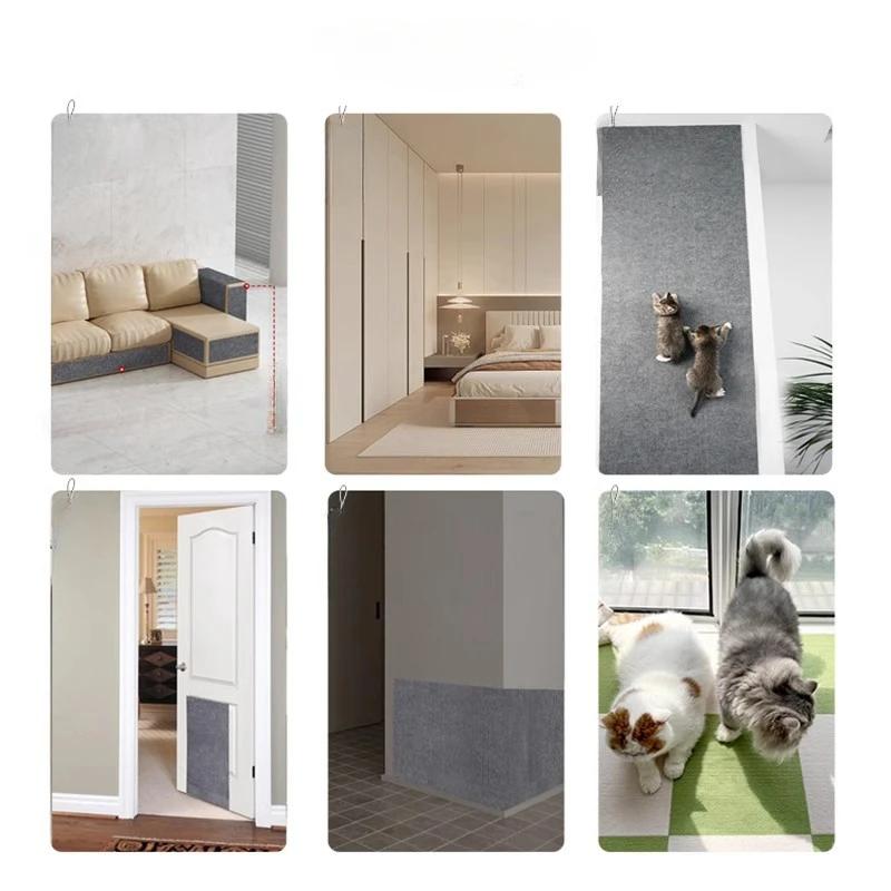Cat Climbing Wall Mat Anti Cat Scratch Sofa DIY Kitten Crawling Mat Sofa Protection  Self-adhesive Carpet Cats Scratch Board