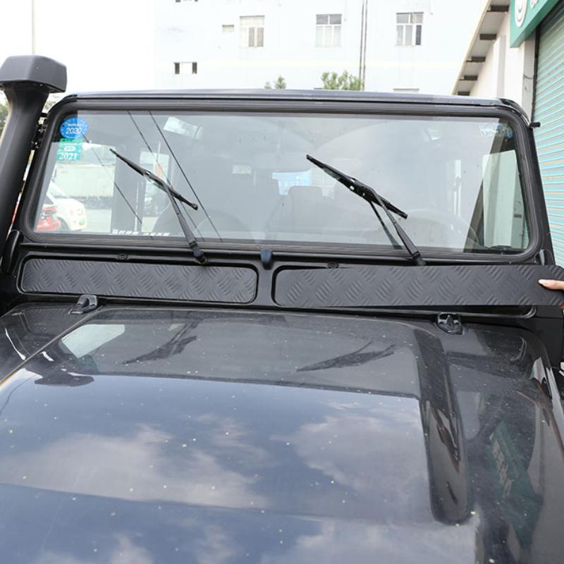 For Land Rover Defender 90 110 130 2004-2018 Aluminum Alloy Black Car Hood Protection Panel Decorate Stickers Car Accessories