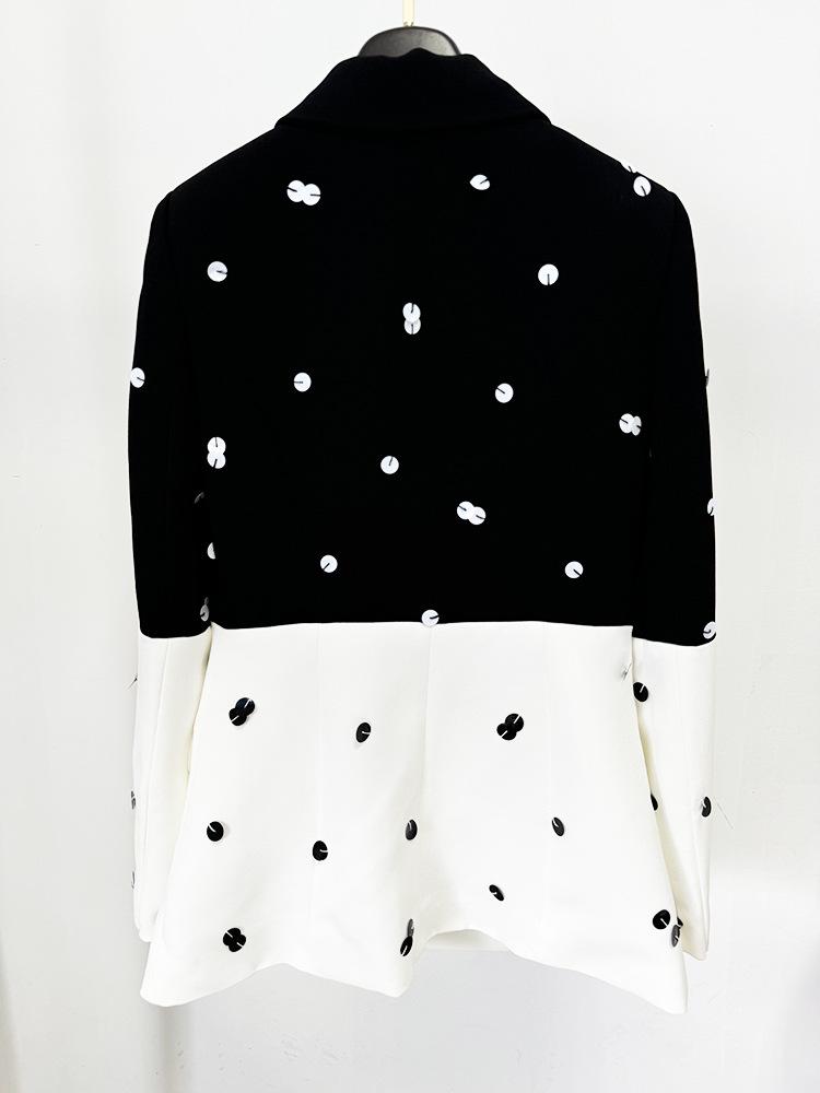 High-End Sequin Color Block Suit Jacket & Fishtail Skirt Set - Early Spring 2026