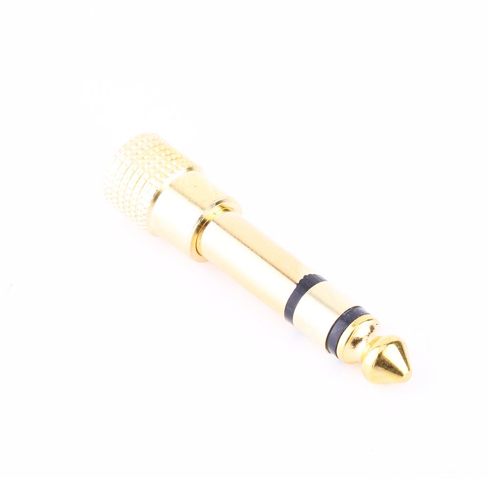 3.5mm Female To 6.5mm Male Stereo Headphone Audio Plug Jack Adapter Gold