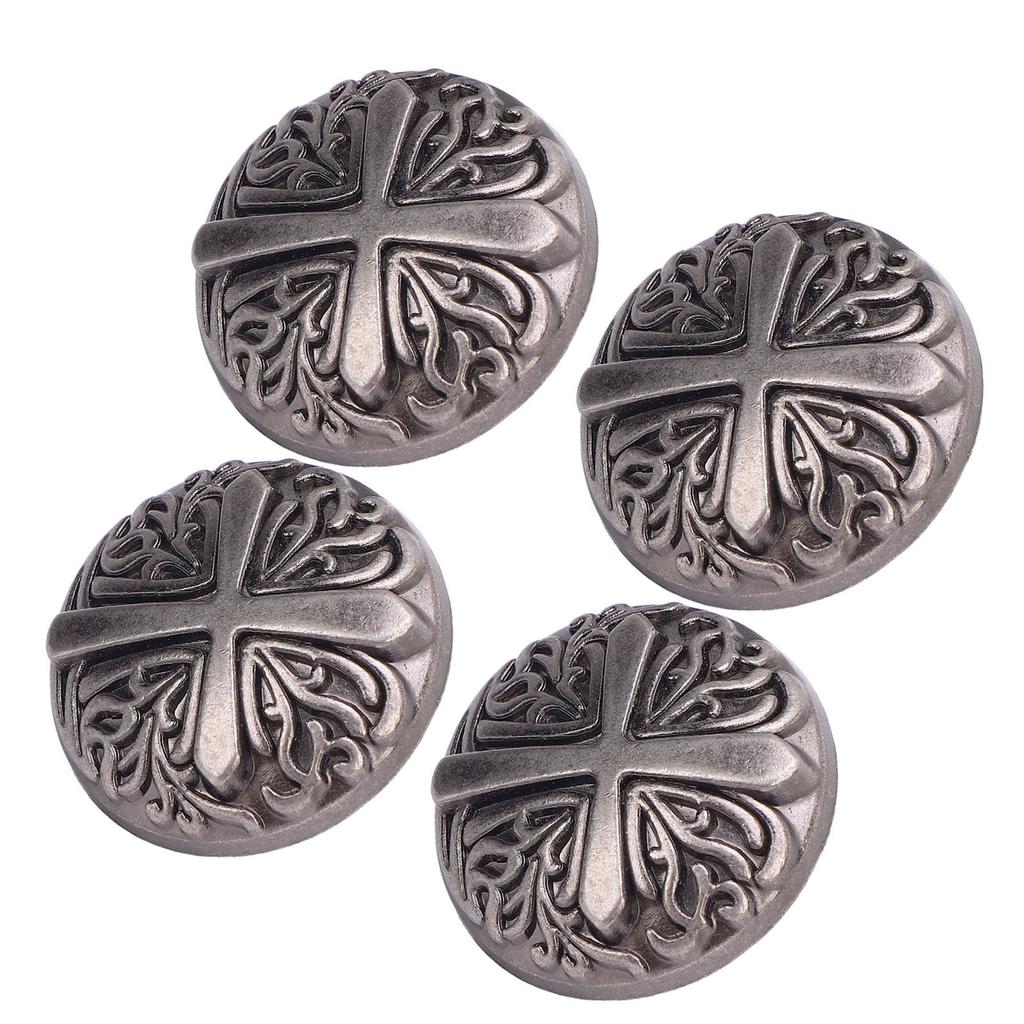 10 Sets Rivet and Screw 30mm Round Rivet Buttons 7mm Crossed Screws for Leather Collar Belts Handbag