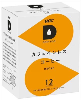 UCC Drip Pod Capsules, Decaffeinated Coffee, 12 Cups, 90g, DecafNon-Caffeinated
