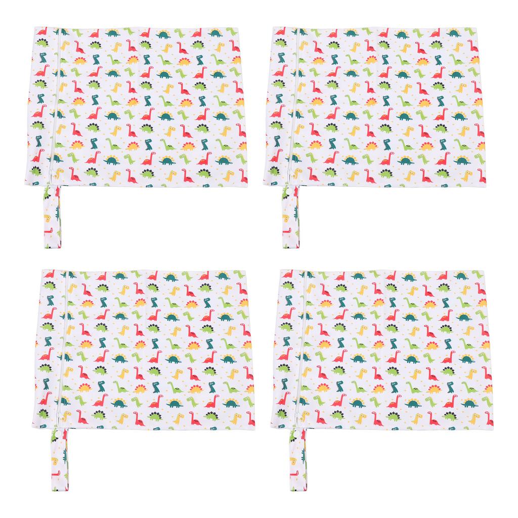 4Pcs Baby Stroller Hanging Bag Cotton Printed Waterproof Storage Portable with Single Zip 30x40cm