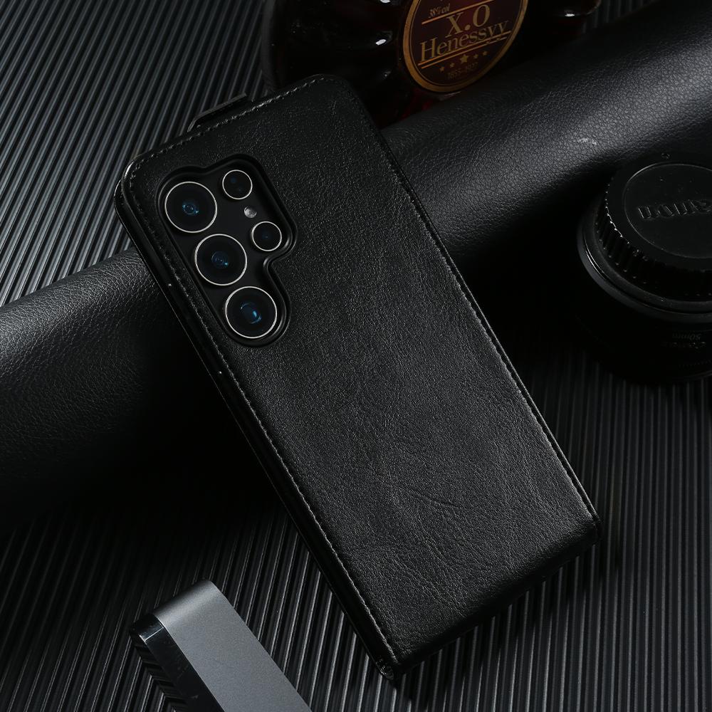 For Samsung Galaxy S26 S25 S24 Ultra S23 S22 S21 Plus S20 FE Note 20 Ultra Vertical Flip Leather Business Phone Cover Case Funda Galaxy S25 FE