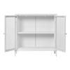 Buffet - EBUY24 - KITY - 2 Glass Doors - White Metal - 80x35x80 Cm
