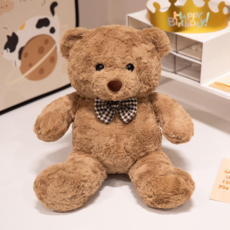

Милый плюшевый мишка с галстуком-бабочкой, кукла-мишка, мягкая игрушка, мишка для обнимашек, кукла-ребенок, подарок на день рождения full length 40cm sitting height 30cm