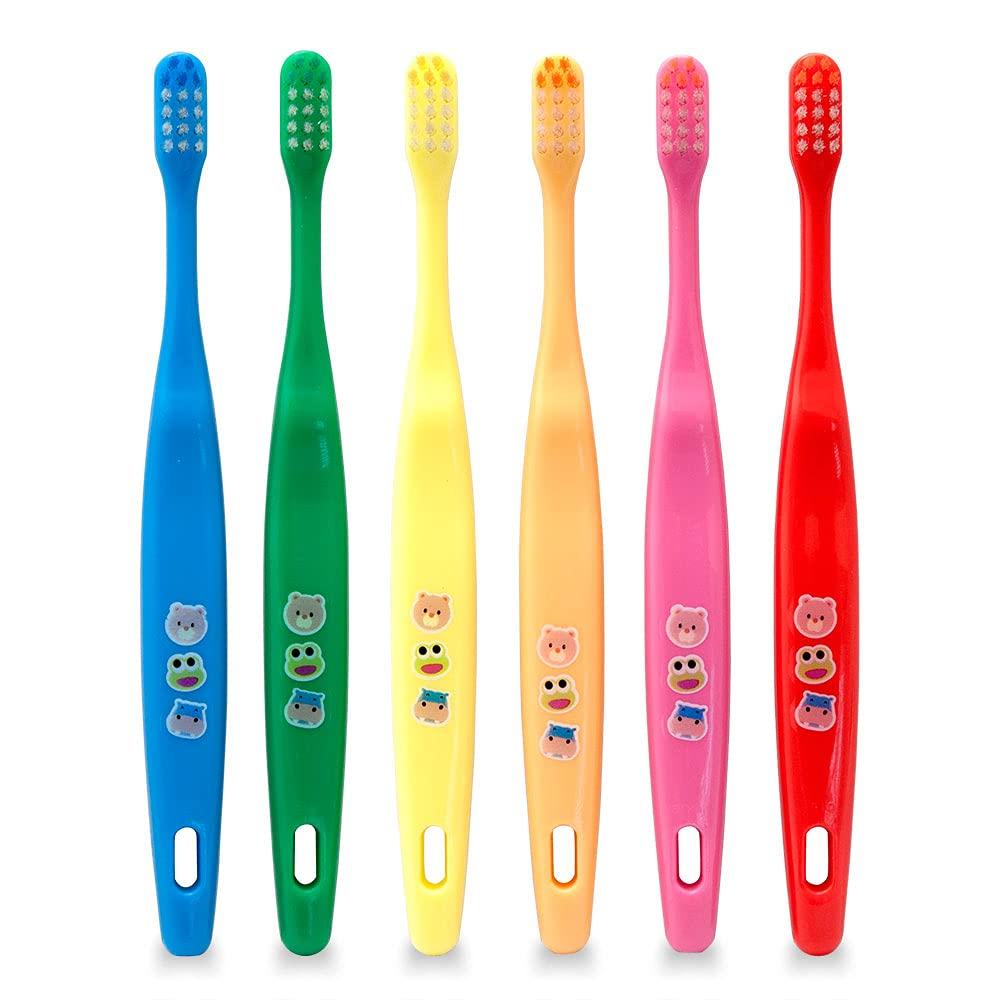 UFC Supply Beaver and Shocking Pink of Each Dr. Children's Toothbrushes, 12-Pack, Red, Blue, Green, Yellow, Orange, (2 Color)