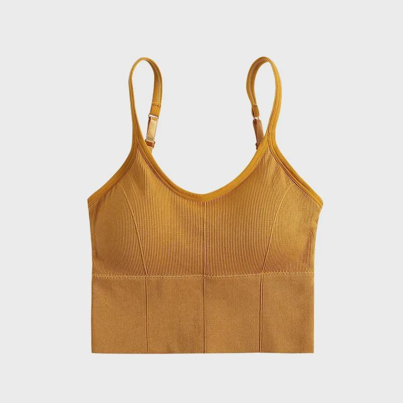 Top a tubino senza schiena a forma di U Kaka alla moda con imbottitura sul petto