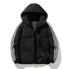 Jachetă cu glugă și puf Adidas Unisex cu Trei Benzi - Palton de Iarnă Trendy