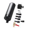 Universal Oil Catch Can with Breather Filter Drain Valve Plug 2-port Billet Aluminum Baffled Oil Separator Reservoir Tank