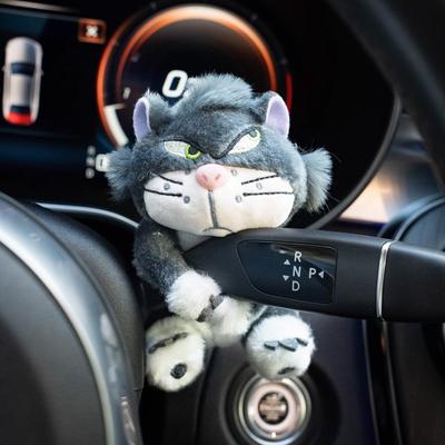Enfeites de carro bonito desenho animado porquinho decoração de carro gato pelúcia boneca sinal de volta